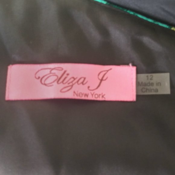 Eliza J Blue Floral One Shoulder Dress Tulip Hem Pockets 12 - Picture 4 of 5